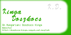 kinga doszkocs business card